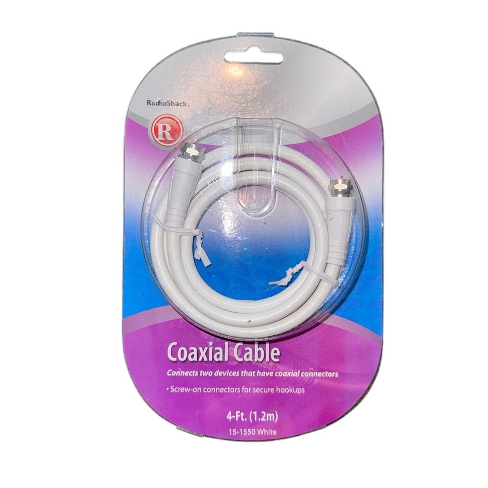 NIB RADIO SHACK 4 FT Coaxial Antenna Cable Extension Coax HDTV Wire Cord 15-1550
